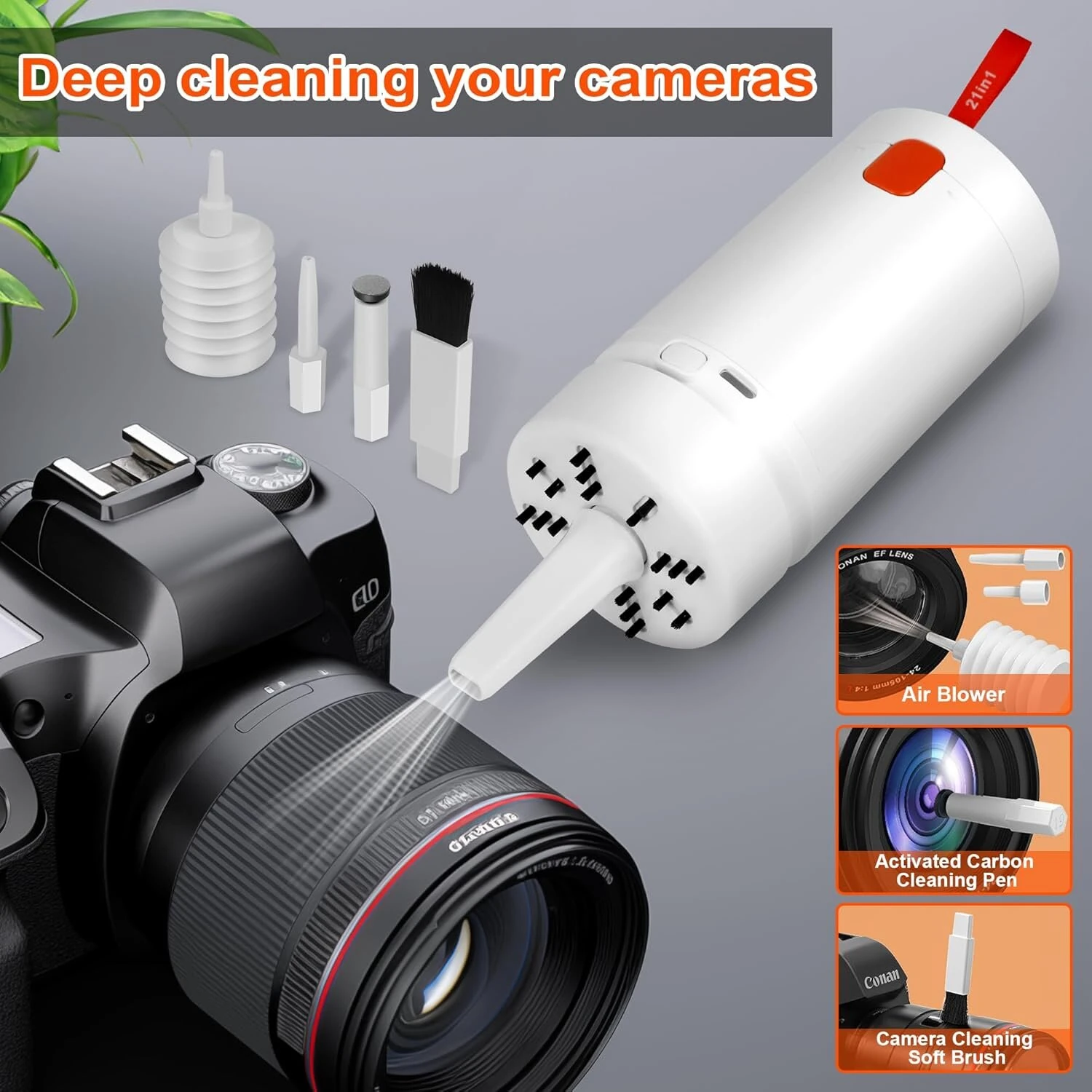 (image for) 21-in-1 Upgraded Electronic Keyboard Cleaning Kit with Mini Vacuum for Laptop, iPad, Phone, Camera, Earbud Cleaning Multifunctional Computer Screen Cleaning Brush Tools